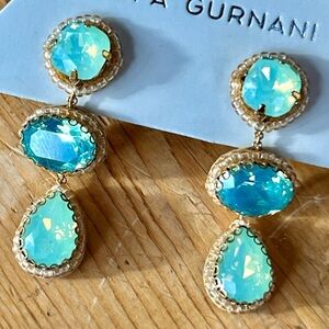 NWT Deepa Gurnani Beaded Multicolor Crystal Chandeliers